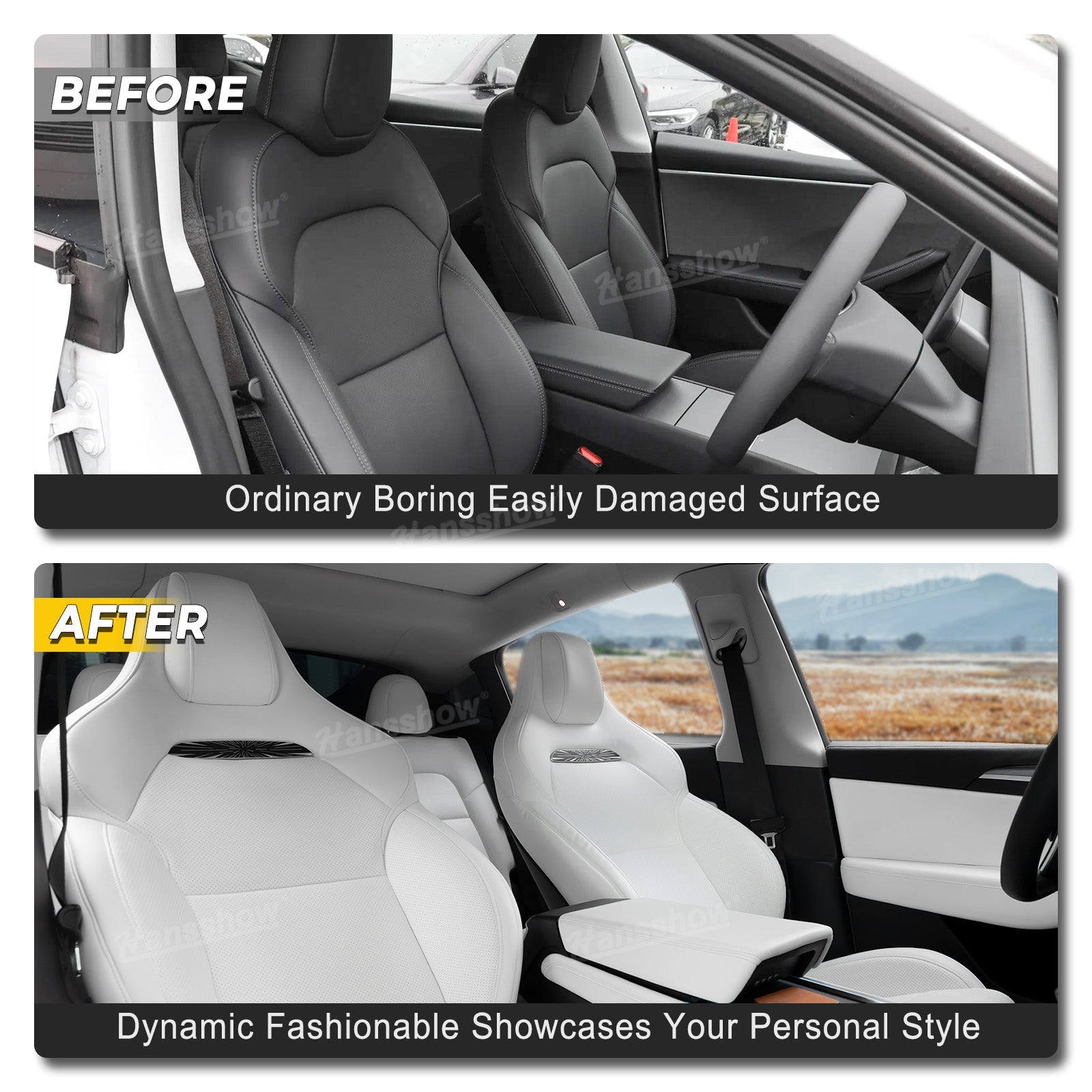 Model Y/3 NAPPA Leather Seat Replacement - Side Angle
