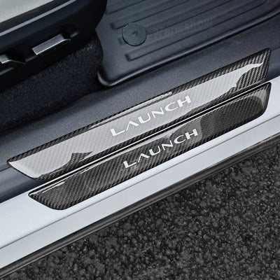 Model Y Juniper Real Carbon Fiber Door Sills illuminated feature