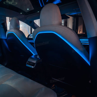 Model 3/Y Ambient Lighting Kit Dragon Scale Style installed in Tesla