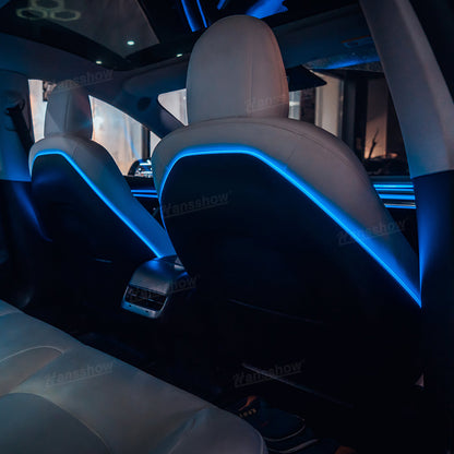 Model 3/Y Ambient Lighting Kit Dragon Scale Style installed in Tesla