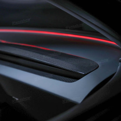 Model Y Juniper Dashboard Cover showing installation process