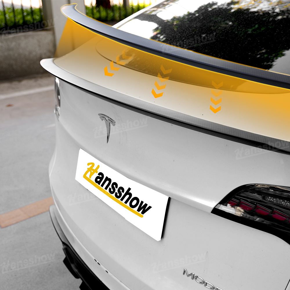 Juniper Carbon Fiber Tail Spoiler for Tesla Model Y - rear view