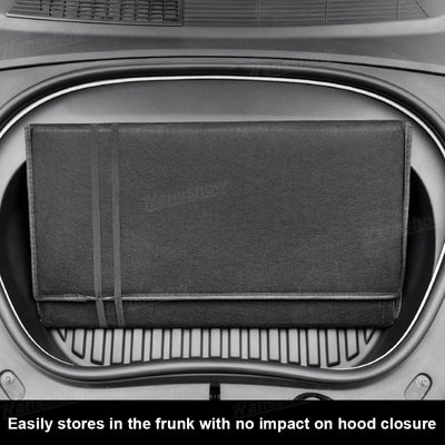 Model Y Juniper Trunk Gap Filler Board Foldable Car Bed Extension in camping setup