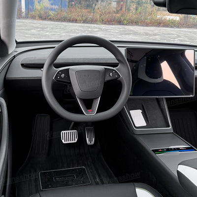 Model Y Juniper Alcantara Trim Cover in vehicle interior