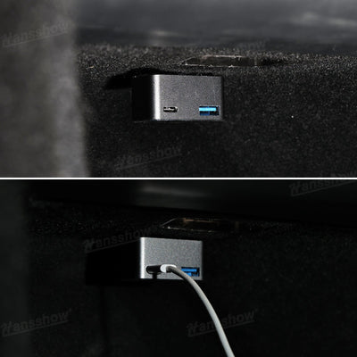 Model Y Juniper OBD Hub Adapter charging multiple devices