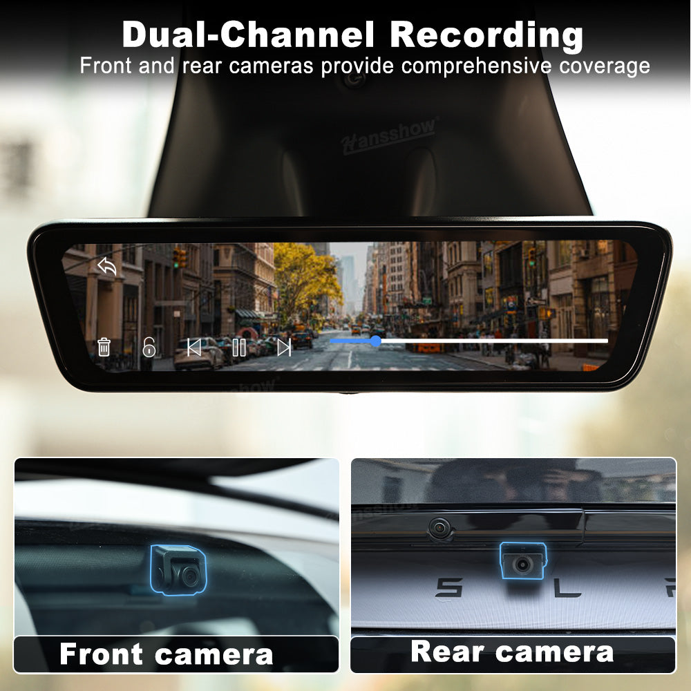 Model Y Juniper Stream Media Rearview Mirror Dash Cam interior view