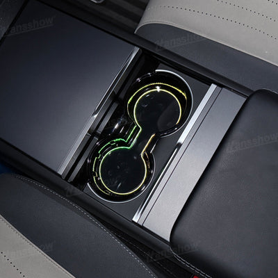 Model Y Juniper Center Console Cup Holder with Ambient Light - Practical Use