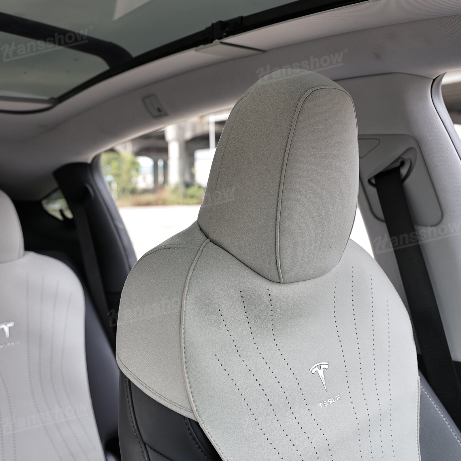 Alcantara Seat Cushion for Tesla Model Y & Model 3 luxury feel