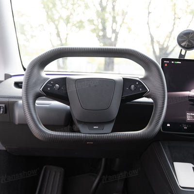 Model Y Juniper Steering Wheel Real Carbon Fiber CyberWheel 2.0 texture detail
