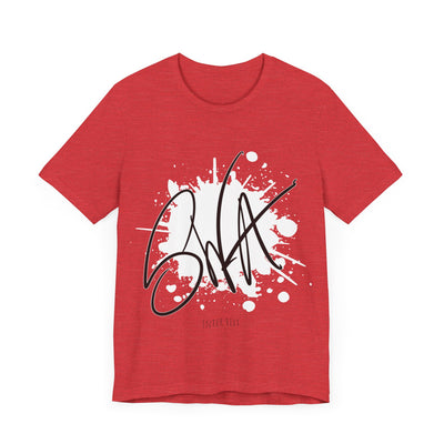 SWA Signature Splash Tee in heather mauve color detail view