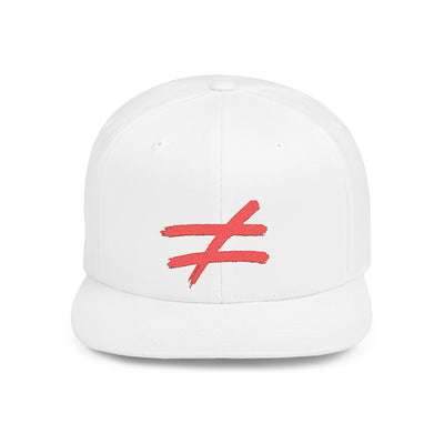 Stylish Flat Bill Snapback Hat front view in black