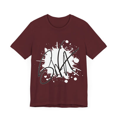 SWA Signature Splash Tee in heather red color side view