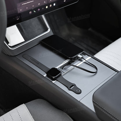 Model Y Juniper USB Hub Adapter with Apple Watch Charger - charging multiple devices