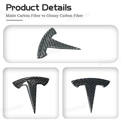Real Carbon Fiber Tesla Logo for Model 3/Y for Tesla Model Y