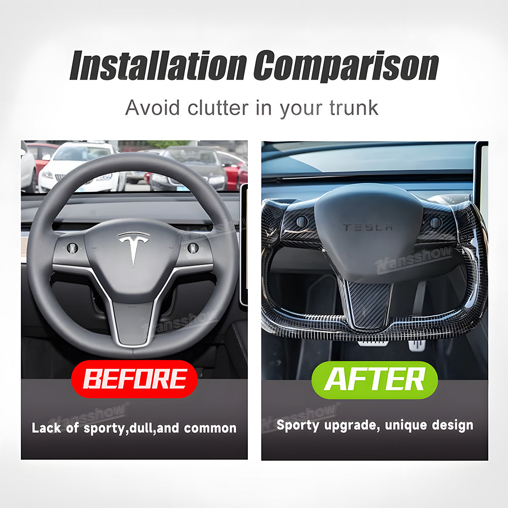 Tesla Model Y/3 Real Carbon Fiber Steering Wheel Yoke/F1 Style side angle