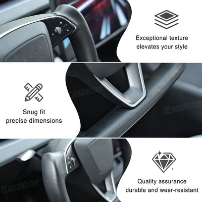 Model Y Juniper Yoke Steering Wheel Alcantara / Nappa Leather Driving Wheel - modern design