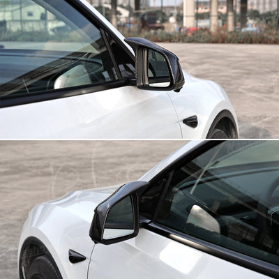 Model Y Juniper Carbon Fiber Side Mirror Covers aesthetic upgrade