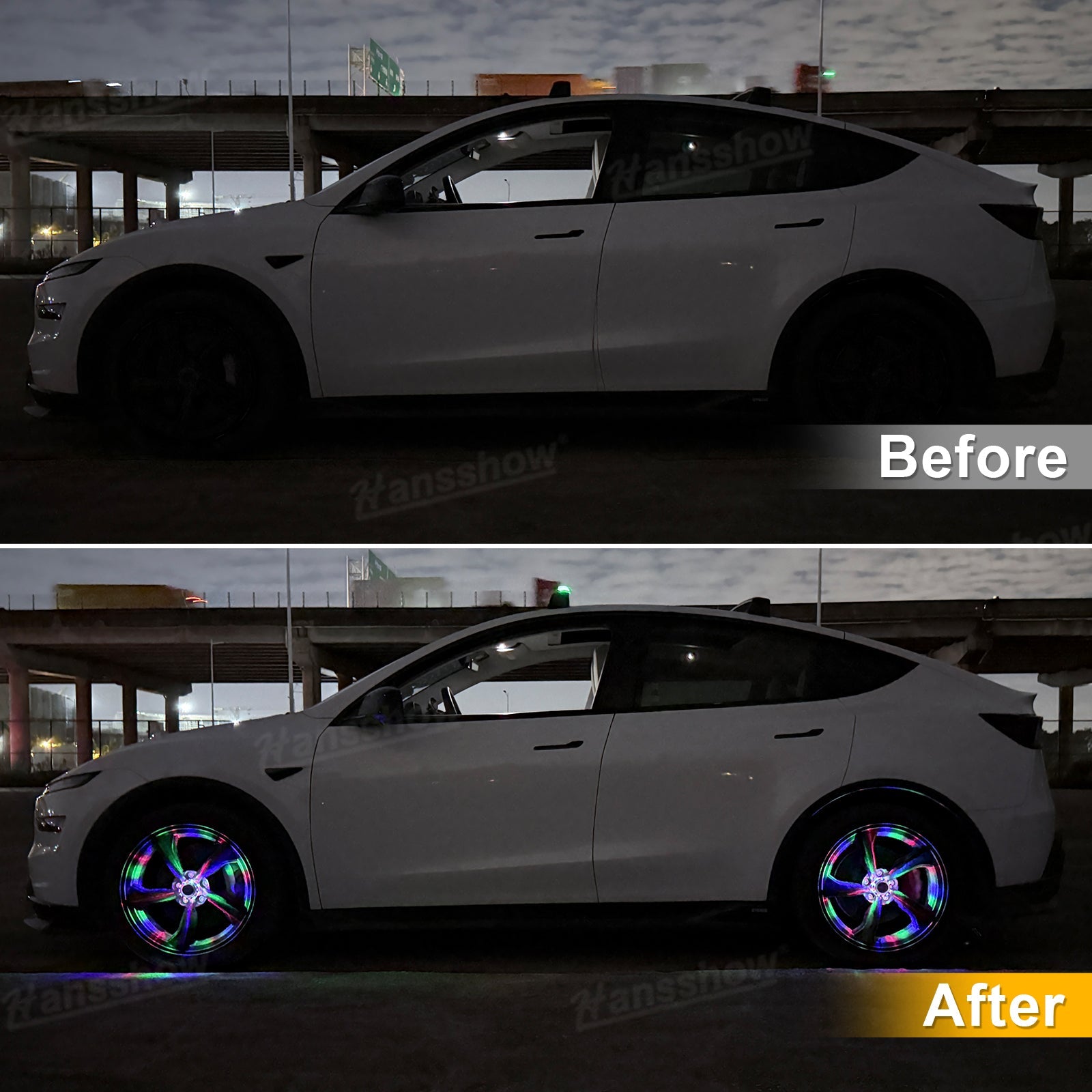 Model Y Juniper Wheel Hub Lights RGB lighting effects