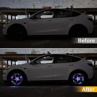 Model Y Juniper Wheel Hub Lights RGB lighting effects