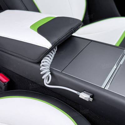 100W Fast Charging Retractable Cable with Cyber-Inspired Design & Magnetic - In hand for scale