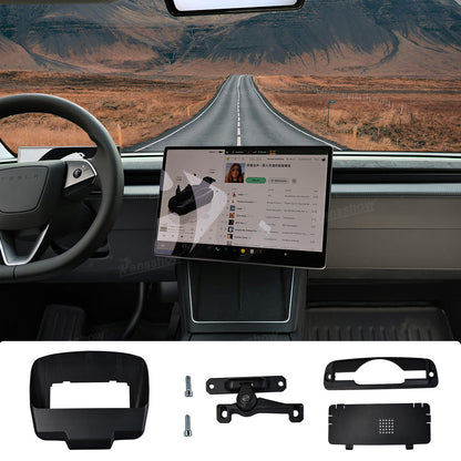 Model 3 Highland & Model Y Juniper Screen Swivel Mount from rear view