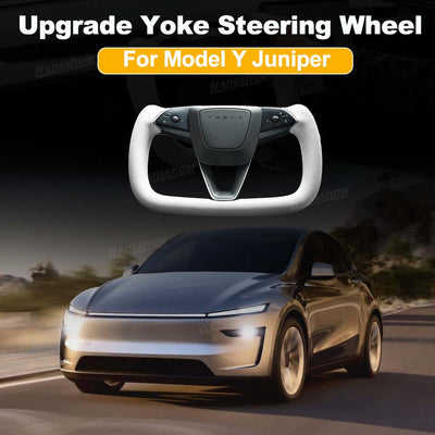 Model Y Juniper Yoke Steering Wheel Alcantara / Nappa Leather Driving Wheel - grip detail