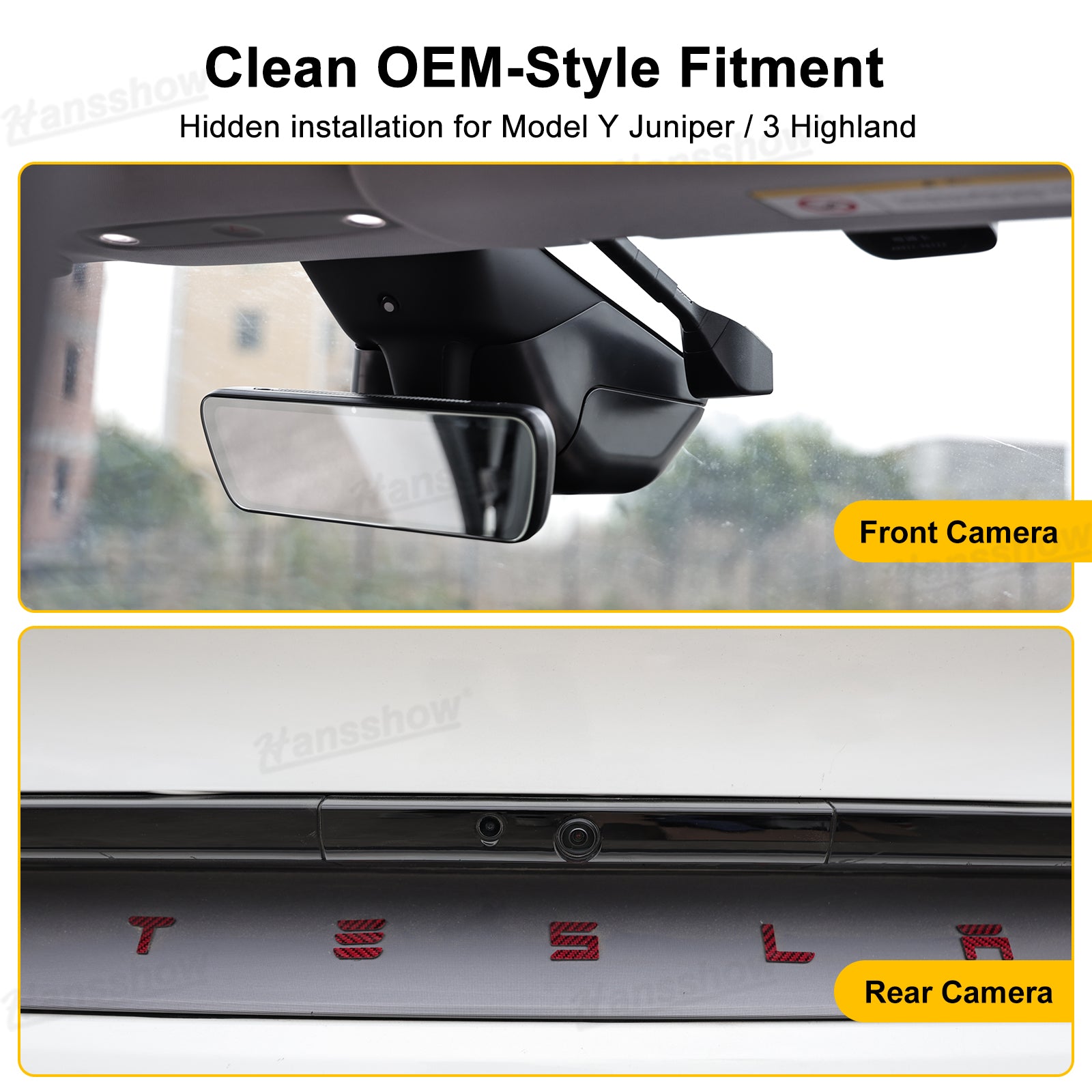 Model Y Juniper Dash Cam showcasing rear camera view