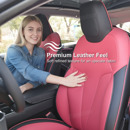 Model Y Juniper Upgrade Seat Covers with Bold 'T' Emblem - Color Contrast