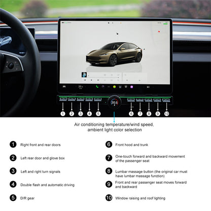 Center Console Control Button for Tesla Model Y/3 - Side angle