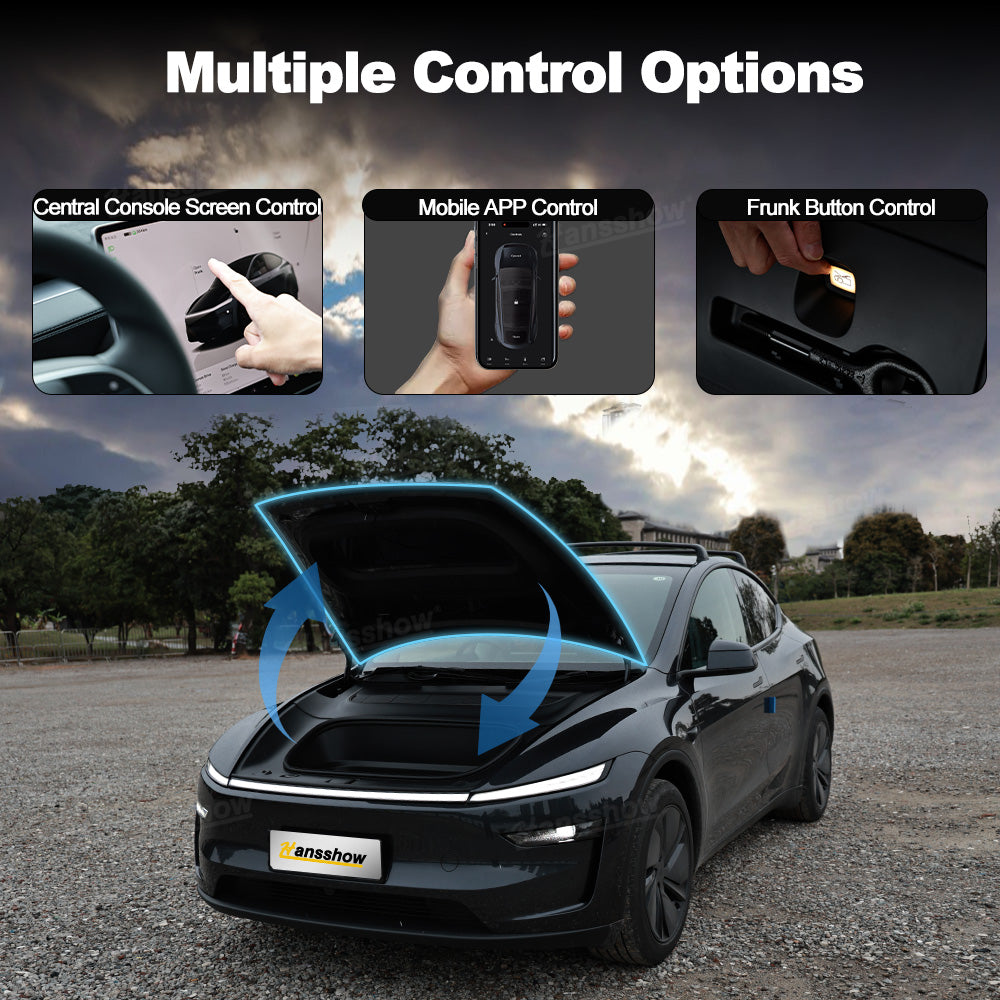 Model Y Juniper Power Frunk Kit side view with remote control