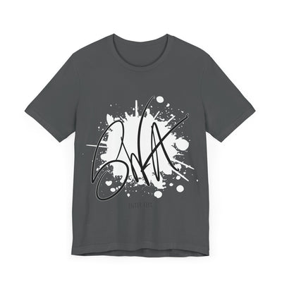 SWA Signature Splash Tee in soft cream color on model