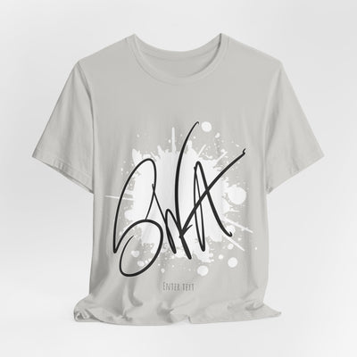 SWA Signature Splash Tee in dark grey color on rack