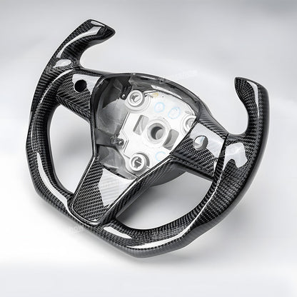Tesla Model Y/3 Real Carbon Fiber Steering Wheel Yoke/F1 Style lightweight design