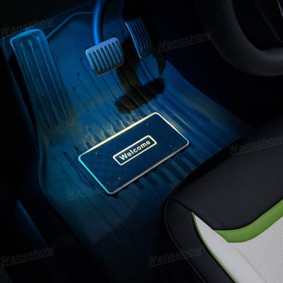 Model Y Juniper LED Floor Mat Lights with Tesla Logo - app-controlled customization