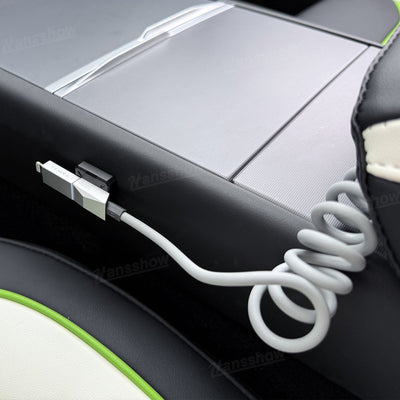 100W Fast Charging Retractable Cable with Cyber-Inspired Design & Magnetic - Close-up of LED