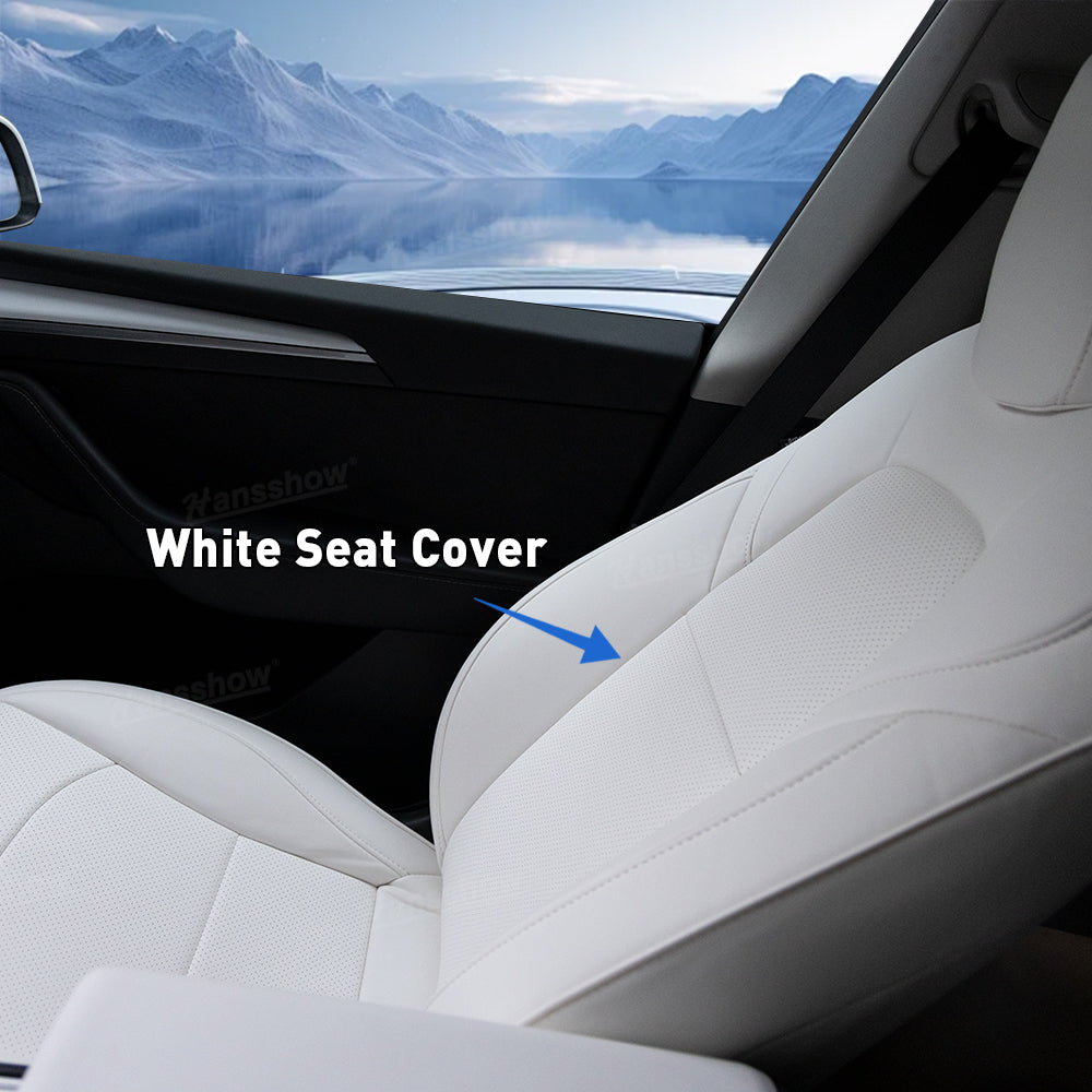 Model Y/Model 3 Bundle Of White Enthusiast Style Kits For Tesla White - Before and after comparison