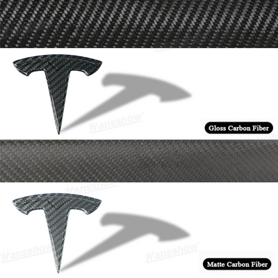 Real Carbon Fiber Tesla Logo for Model Y - matte finish