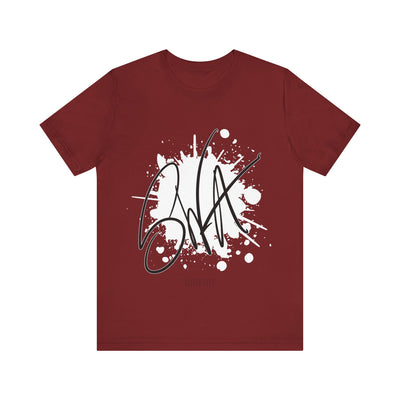 SWA Signature Splash Tee detail of collar in dark grey