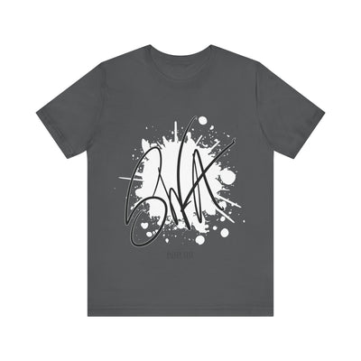 SWA Signature Splash Tee side view in asphalt