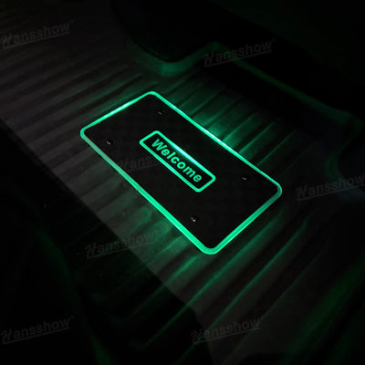 Model Y Juniper LED Floor Mat Lights with Tesla Logo - ambient lighting effect