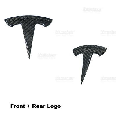 Real Carbon Fiber Tesla Logo for Model Y - luxury detail