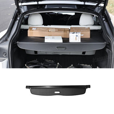 Model Y Juniper Trunk Retractable Cargo Privacy Cover Shielding Shade - front view