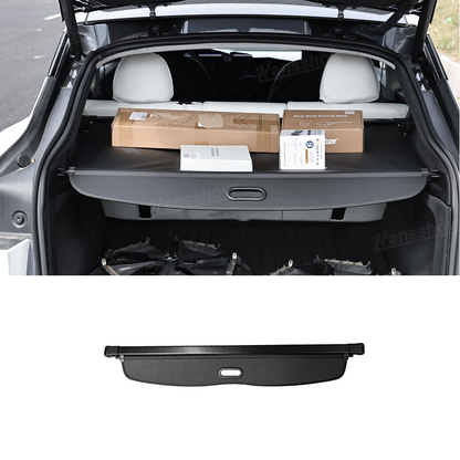 Model Y Juniper Trunk Retractable Cargo Privacy Cover Shielding Shade - front view