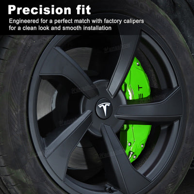 Model Y Juniper Wheel Brake Caliper Cover Set with Tesla Logo - Performance look