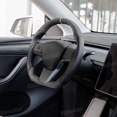 Tesla Model Y/3 Carbon Fiber Steering Wheel with dashboard