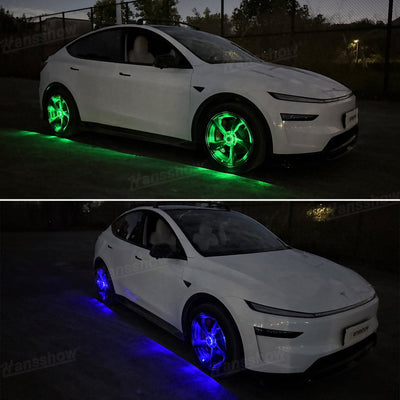 Model Y Juniper Wheel Hub Lights on Tesla Model Y