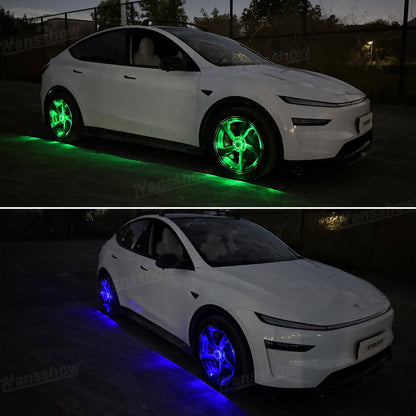 Model Y Juniper Wheel Hub Lights on Tesla Model Y