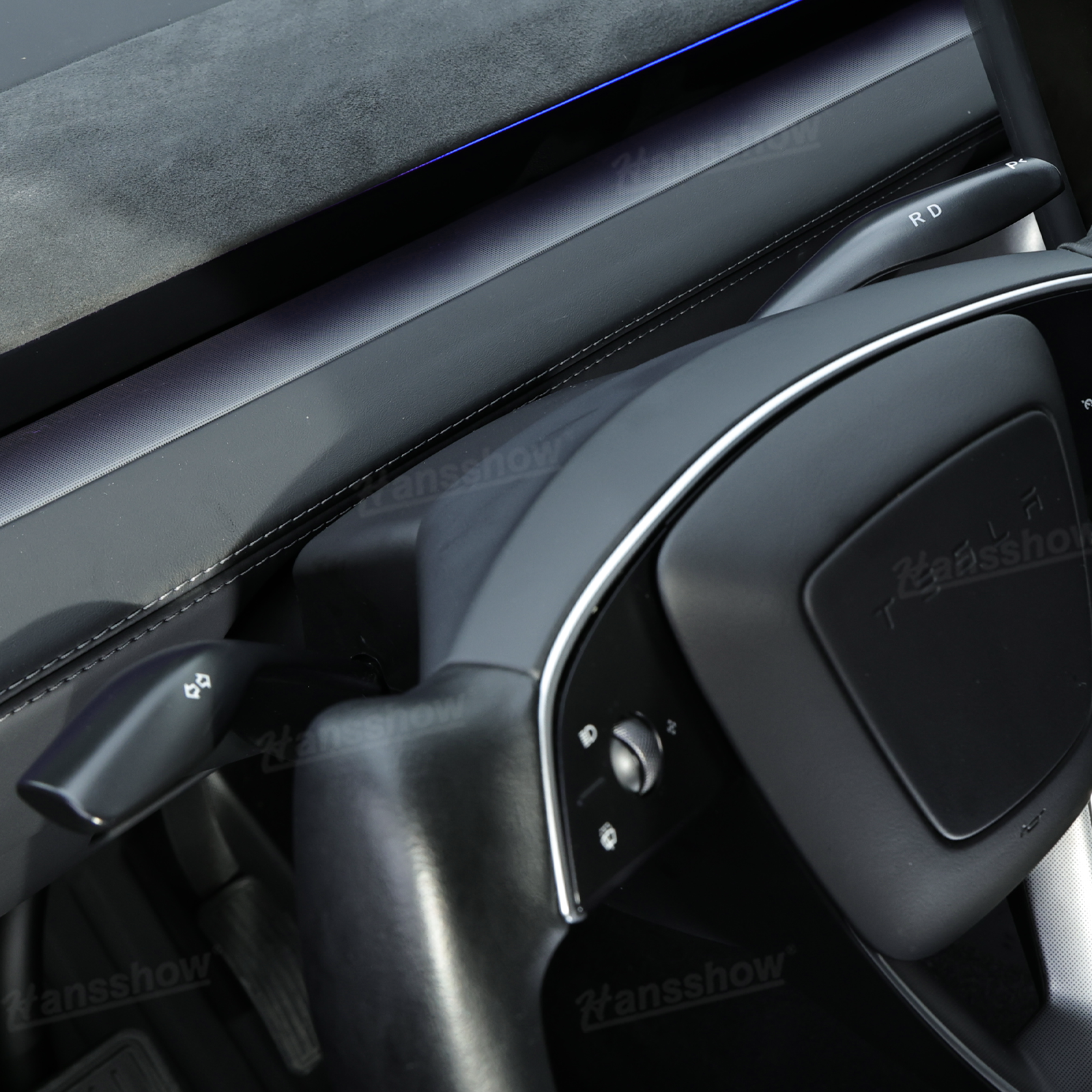Model Y Juniper Gear Shift Control Stalk installed in vehicle