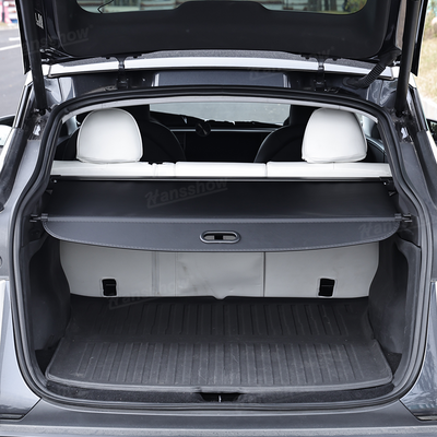 Model Y Juniper Trunk Retractable Cargo Privacy Cover Shielding Shade - installation guide