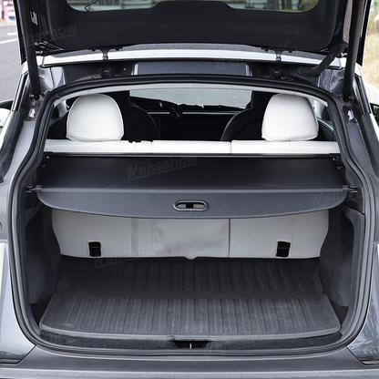 Model Y Juniper Trunk Retractable Cargo Privacy Cover Shielding Shade - installation guide